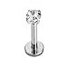 Micropromo 4 pcs 16 Gauge Surgical Steel Cubic Zircon Love/ Star/ Square/ Round Shape Labret Lip Rings Ear Earlet Tragus Nail Earrings Studs