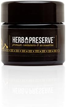 10- PACK Set, Herb Preserve Eighth Oz. (50 Ml) Capacity Medium Size Screwtop Jar Black Ultraviolet Refillable Glass Stash