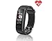 TEMEXE All Black Fitness Tracker Waterproof with Color Display Activity Watch Smart Band with Heart Rate Sleep Monitor IP67 Call Message SNS Reminder Wearable Pedometer Wristband for Android iOS primary
