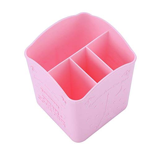 Betued Plastic Grid Divider Makeup Storage Box Cosmetic Organizer Stand for Stationery Manicure Accessories Pink