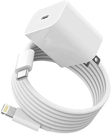 USB C PD Fast Wall Charger Block with 5ft Cable,20W Watt Power Charging Adapter Lightning to Cord Quick Box Compatible with IPhone 11 12PRO MAX MINI XS XR SE X 8 for Ipad ARI Airpod Samsung TypeC Plug