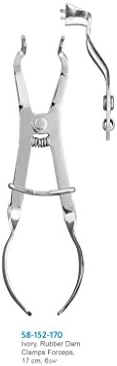 Ivory Light weight Rubber Dam Clamp Forceps, 6 5/8"