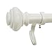 Beme International Decopolitan 1-Inch Urn Telescoping Drapery Rod Set, 72 to 144-Inch, Antique White