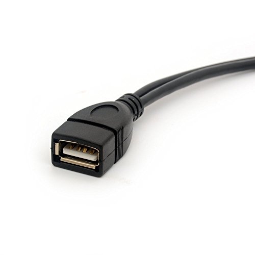 USB Cable Y Splitter USB 2.0 Power Enhancer Hub Adapter Data Charger Cable Extension Code Type a 30cm (1 Female to 2 Male)