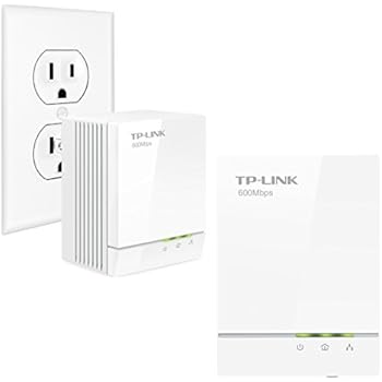 TP-Link AV600 Powerline Adapter Starter Kit, Up to 600Mbps, Gigabit Ports, Plug and Play, Power Saving Mode (TL-PA6010KIT)
