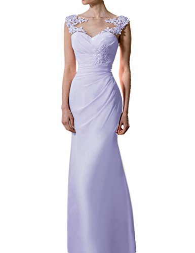 OYISHA Womens A-line Appliqued Bridesmaid Dresses Long Prom Formal Dress BD146 Lilac 2