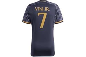 BAD BXTCH #7 Vini Jr Away Soccer Jersey (US, Alpha, Small, Regular, Blue)