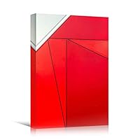 Canvas Wall Art Red Building Pattern Abstract Architecture & Maps Building Chic Home Office Photography - 12x18 inches