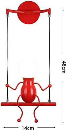 WZC European Children's Wall Lamp Simple Modern Red Villain Metal Suction Cup Led Lighting Bed Study Room Living Room Bedroom Porch Villa Fixture 220/240W Innovative Interior Lighting