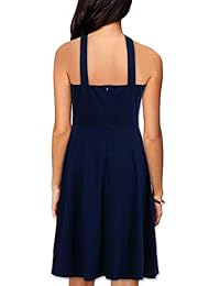 Yikomi K12 - Vestido de cóctel para mujer, sin mangas, cuello en cruz, estilo informal
