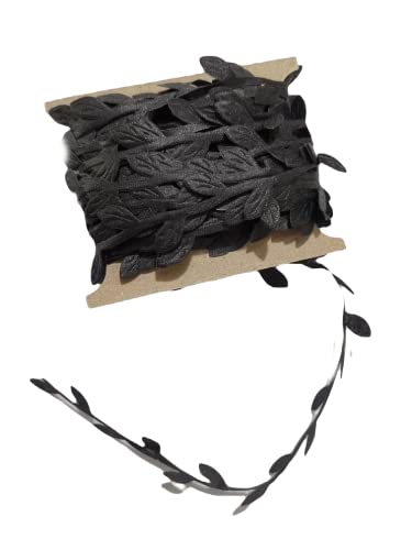 PSL 10m Artificial Leaf String Flowers Vine Wall Hanging Silk Flower Garland Wedding Party Decoration Wreath Decorative DIY Craft (Black), 10