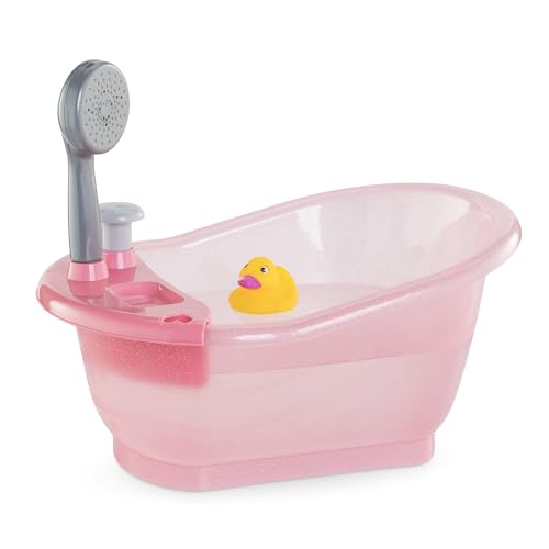 Corolle Baby Doll Bathtub with Shower - Accessory Play Set for 12" & 14" Dolls, Pink