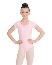 Capezio Girls Short Sleeve Leotard, Pink, Small