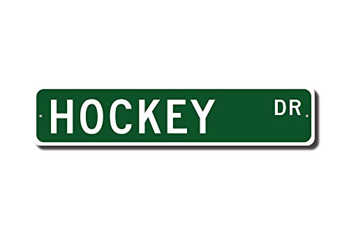 Iliogine Hockey Hockey Sign Hockey Fan Hockey Player Hockey Gift Indooroutdoor Team Sport Street Sign Metal Wall Art Christmas Funny Gifts for Women