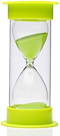 Sand Timer, AblueA 45 Minutes Plastic Sand Clock Hourglass for Outdoor Home Kitchen School Office Desk End Table (Green Caps and Green Sand)