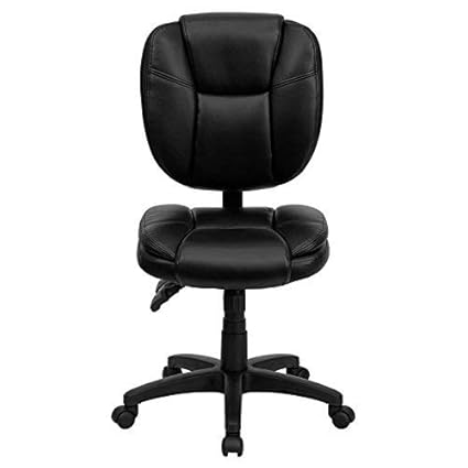 Flash Furniture Mid Back Black Leather Multifunction Ergonomic Swivel Task Chair