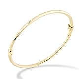 Miabella 18K Gold Over Sterling Silver Italian Hinged Bangle Bracelet for Women Girls, 6.75 to 8 Inch, 925 Made in Italy (Large (7.75