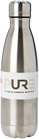 PURE Drinkware ELEMNT17 Triple Insulated Travel Bottle, 17 oz, Stainless Steel