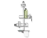simplehuman Adjustable Shower Caddy Plus (Extendable), Stainless Steel and Anodized Aluminum