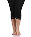 Women's Plus Size Capri Leggings Lace Trim High Waisted Stretchy Soft Crop Pants, Black, 2X