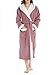 Genuwin Fleece Robes for Women, Plush Fluffy Robe with Hood Womens Bathrobe Lounge Robe House Coat S~XL (Lilac, Medium)