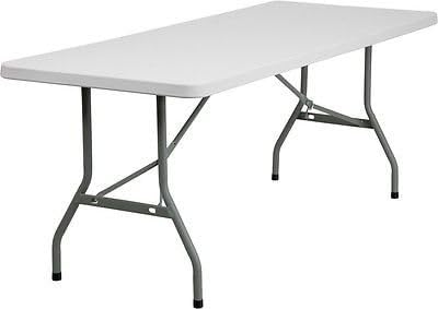 30"x 72" Granite White Plastic Folding Table - Banquet Table