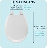 Croydex Carron Wooden Soft Close Toilet Seat White Oval Adjustable Hinges view 4
