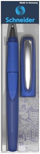 Schneider Ray 187815 Rollerball Pen Refillable with Standard Ink Cartridges Suitable for Right and Left Handers Blue