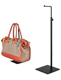 Adjustable Metal Handbag Rack Tabletop Handbag Purse Display Stand Single Hook Bag Stand Holder (Black)