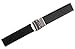 Mens Rubbertech (TM) 18mm Wide Silicone Rubber Watchband Stainless Steel Deployment Buckle - by JP Leatherworks