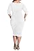 POSESHE Womens Plus Size Deep V Neck Wrap Ruched Waisted Bodycon Dress (Large, White)