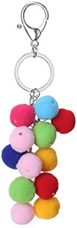 Kansea Pom Pom Round Ball Key Chain Fringed Keyring Women Handbag Accessories Gifts New