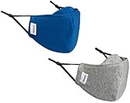 Mascarilla para niños |  Paquete de 2 niños |  Antimicrobiano, reutilizable, de tela, ajustable, transpirable |  El avivamiento