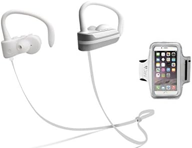 Wireless Earbuds, Jarv MACH 1 Sweatproof Wireless Earphones Running Bluetooth Earbud Headphones w/ Universal Jogging Running Sports Gym Armband [Fitness Bundle] - Silver