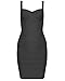 UONBOX Women's Rayon Cute Sleeveless Bodycon Bandage Strap Dress black M