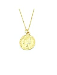 Home: 925 Sterling Silver Chain Necklace Jewelry Charm Gold Coin Pendent Simple Delicate Chic Fashion - BC