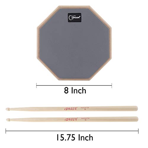 image for Bundled Brands Drummer Practice Pad with Drum Accessories - 5 Pieces I