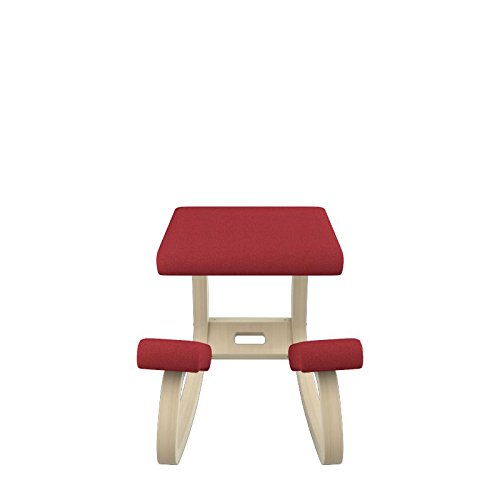 Varier Variable Balans Original Kneeling Chair Designed by Peter Opsvik (Red Revive Fabric with Natural Ash Base) - Thumbnail 2