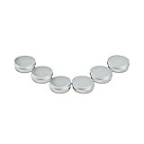 Houseables Aluminum Tin Jars, 4 Oz, 120 ML Gram Jar, 12 pcs, Cosmetic Sample Metal Tins Empty Container, Round Pot Screw Cap Lid, Small Ounce for Lip Balm, Salve, Make Up, Eye Shadow, Powder (12 PCS)