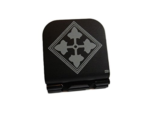 4th Infantry Division Patch Laser Etched Hat Clip Black