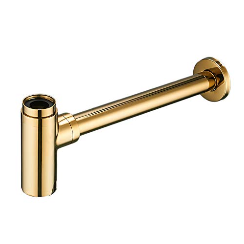 Davitu Drains - Luxury Bottle Trap Brass Round Siphon Oil Rubbed Bronze Black P-TRAP Bathroom Vanity Basin Pipe Waste With Pop Up Drain WF-6920 - (Color: Chrome C) - Thumbnail 6