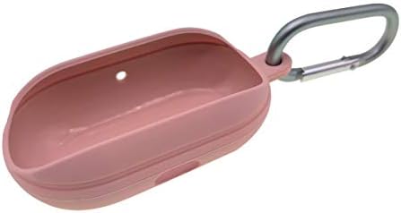 Silicone Shock Proof Protective Carrying Case for Samsung Galaxy Buds cover | One comes with Keychain for Samsung Galaxy Buds Black (Pink)