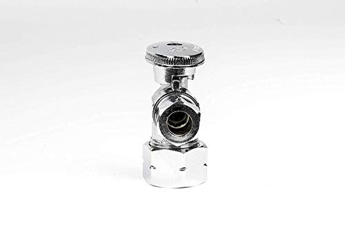 Angle Stop Shut Off Valve- 1/2" NOM. Compression (5/8" OD) x 3/8 in. - 1/4 Turn Valve- Chrome Plated Lead Free- 10 Pack