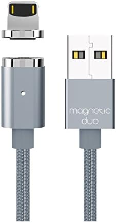 Redbean Lightning Adapter Magnetic Cable 3.93ft LED Display USB Sync Date and Charging Cord 3.28ft for iPhone 5s 6 6s 7 7 Plus 8 8Plus (gray)