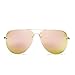 Quay Australia MUSE Women's Sunglasses Aviator w/ Mirrored Lenses - Gold/Pink
