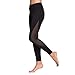 Chikool Workout Pants for Women High Waist Mesh Yoga Leggings Inner Pocket Black