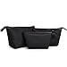 Cosmetic Bag Set,Make Up Bag, Set of 3 Women Girls’ Nylon Toiletry Bag by EASTERN TIME(Black)