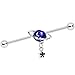 Body Candy Womens 14G 316L Steel Blue Accent Planet Saturn Star Helix Cartilage Industrial Barbell 1 1/2