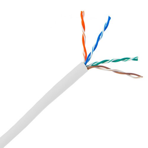 CAT6, UTP, Bulk Cable, Solid, 500MHz, 23 AWG, White, 1000 ft