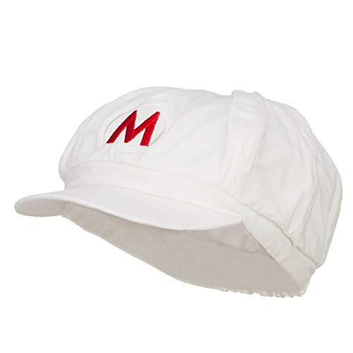 Fire Mario Luigi Embroidered Newsboy Cap - Red M-L